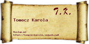 Tomecz Karola névjegykártya
